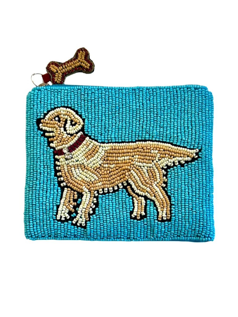 Gold Retriever Dog Coin Purse, Dog Beaded Bag Lily Posh
